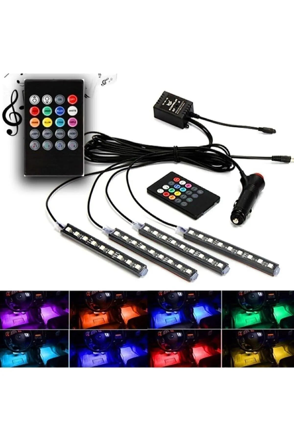 In-car Lighting Controlled Music Sensitive I12 Underfoot Led - 7 Colors--Hot Stylish Funtastic