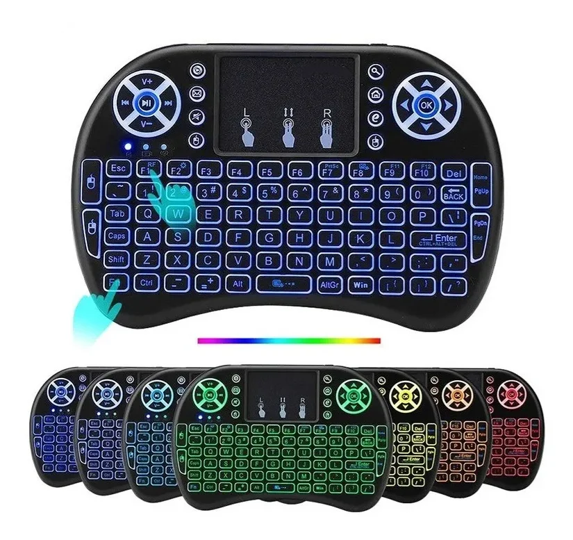 Mini Teclado Iluminado Controle Sem Fio P Smart Tv Pc Nfe