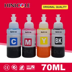 Hinicole 4 x 70 ML Bottle Refill Dye Ink Kit For Epson L100 L110 L132 L200 L210 L222 L300 L362 L366 L550 L555 L566 Printer Ink