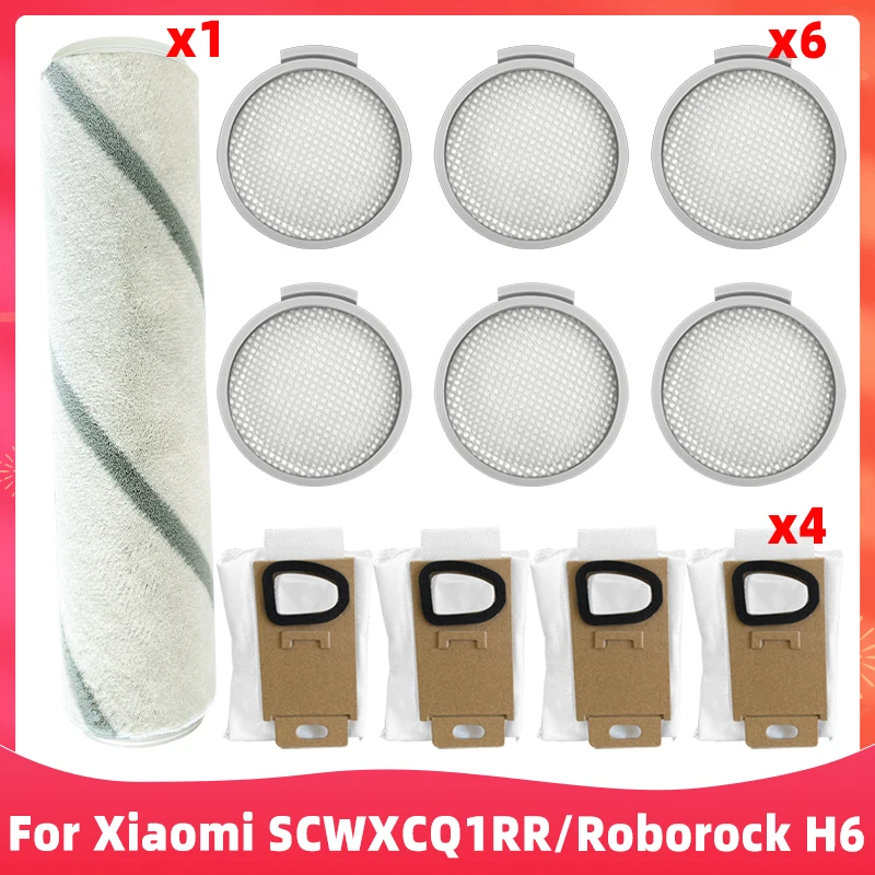 Compatible For Xiaomi Mijia Mi Handheld Vacuum Cleaner SCWXCQ1RR / Roborock H6 Soft Brush Hepa Filter Dust Bag Part