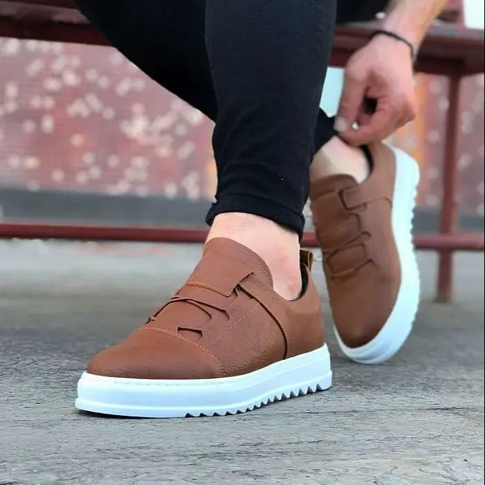 Wagoon Male Tan Written Thick And High Bottom Casual Shoes 4 Color Original Product 6 Months Guarantee