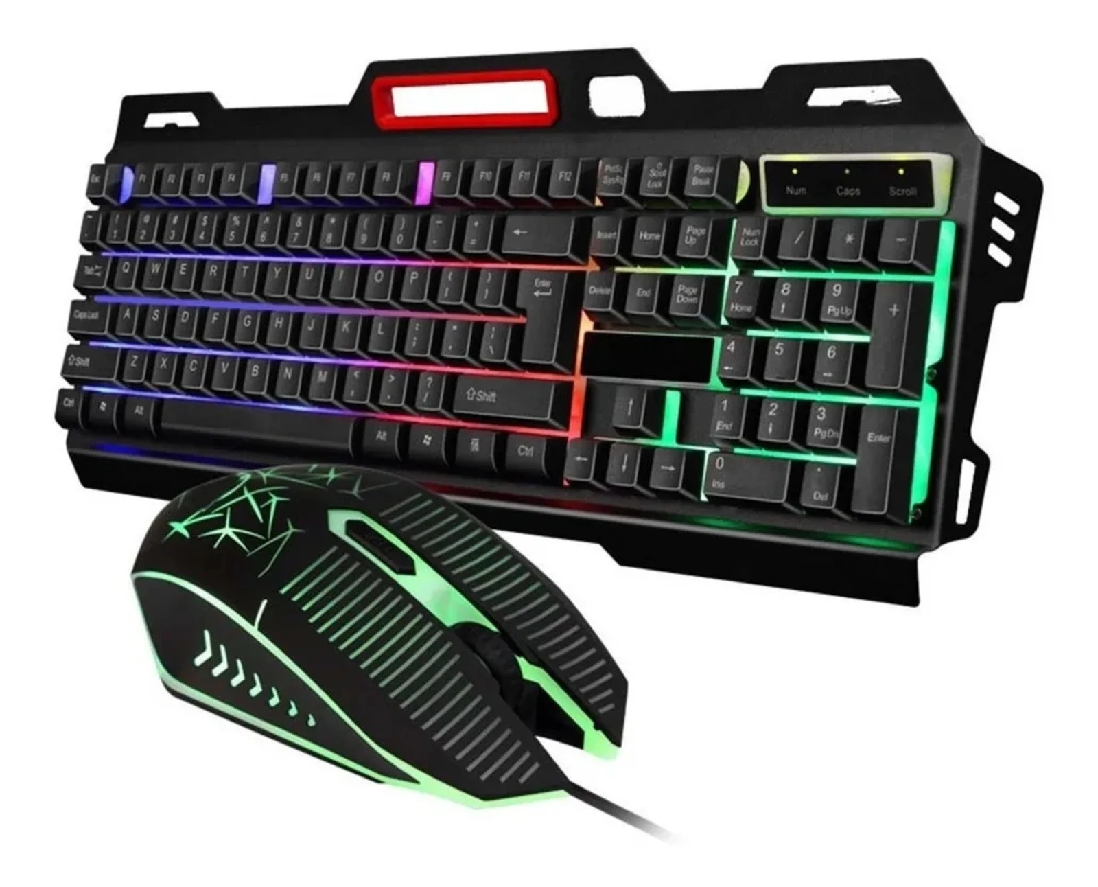 Professional Colorful LED USB Keyboard and Mouse Gamer Kit 2.0 PC Backlit 3 Colors Wired