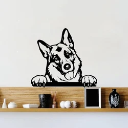 German Shepherd Decals Dog Face Head Smiling Peeking Funny Vinyl Sticker Car Window Decor Police Dog Laptop Decal Decoration