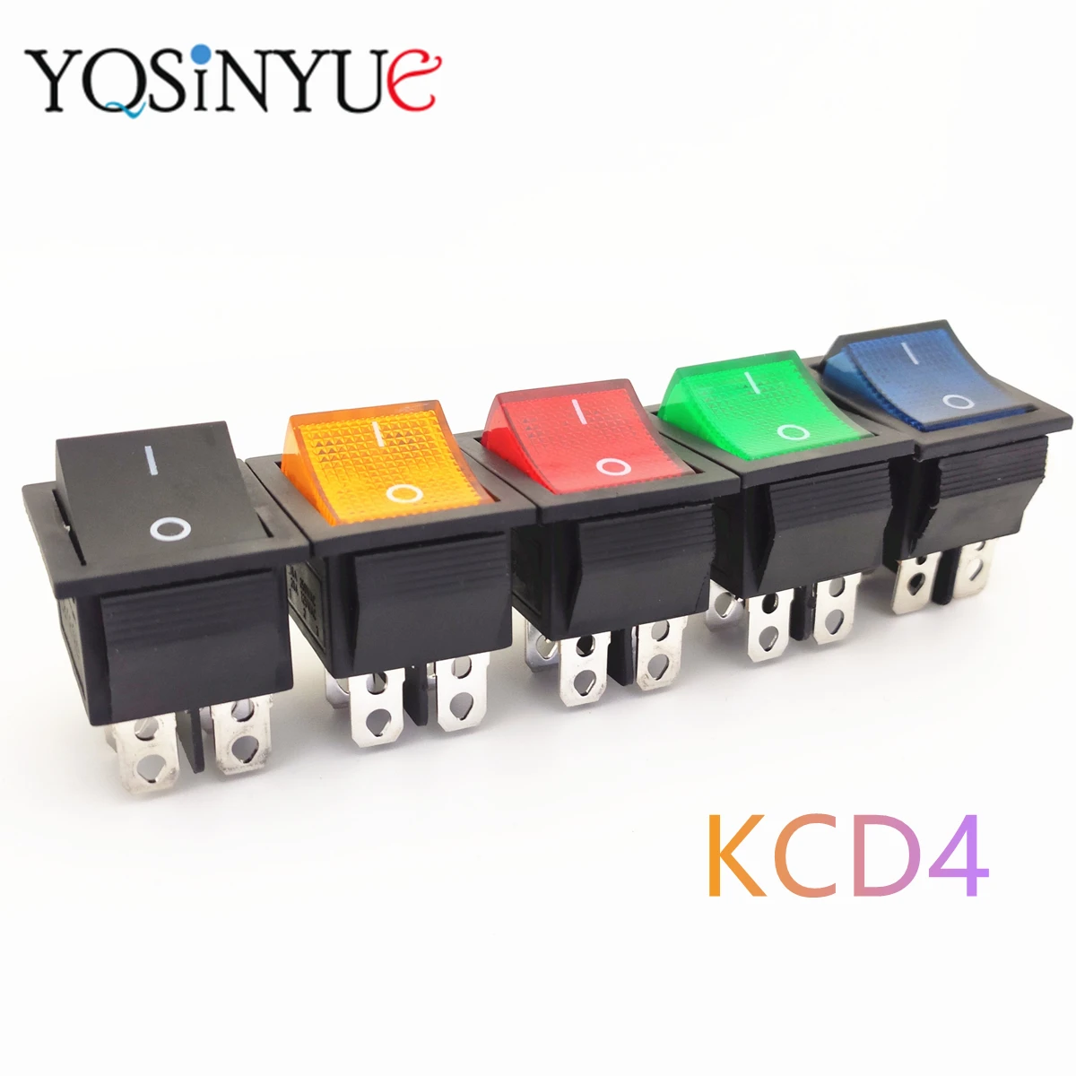 KCD4 Rocker Switch ON-OFF 2 Position 4 Pins 6 Pins Electrical Equipment With Light Power Button Cap 16A 250VAC 20A 125V