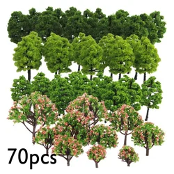 Arbre Artificiel Miniature en Plastique pour Enfant, Modèle Réduit de Train, Décoration de Chemin de Fer, Accessoires de Construction de Paysage, 20/70 Pièces