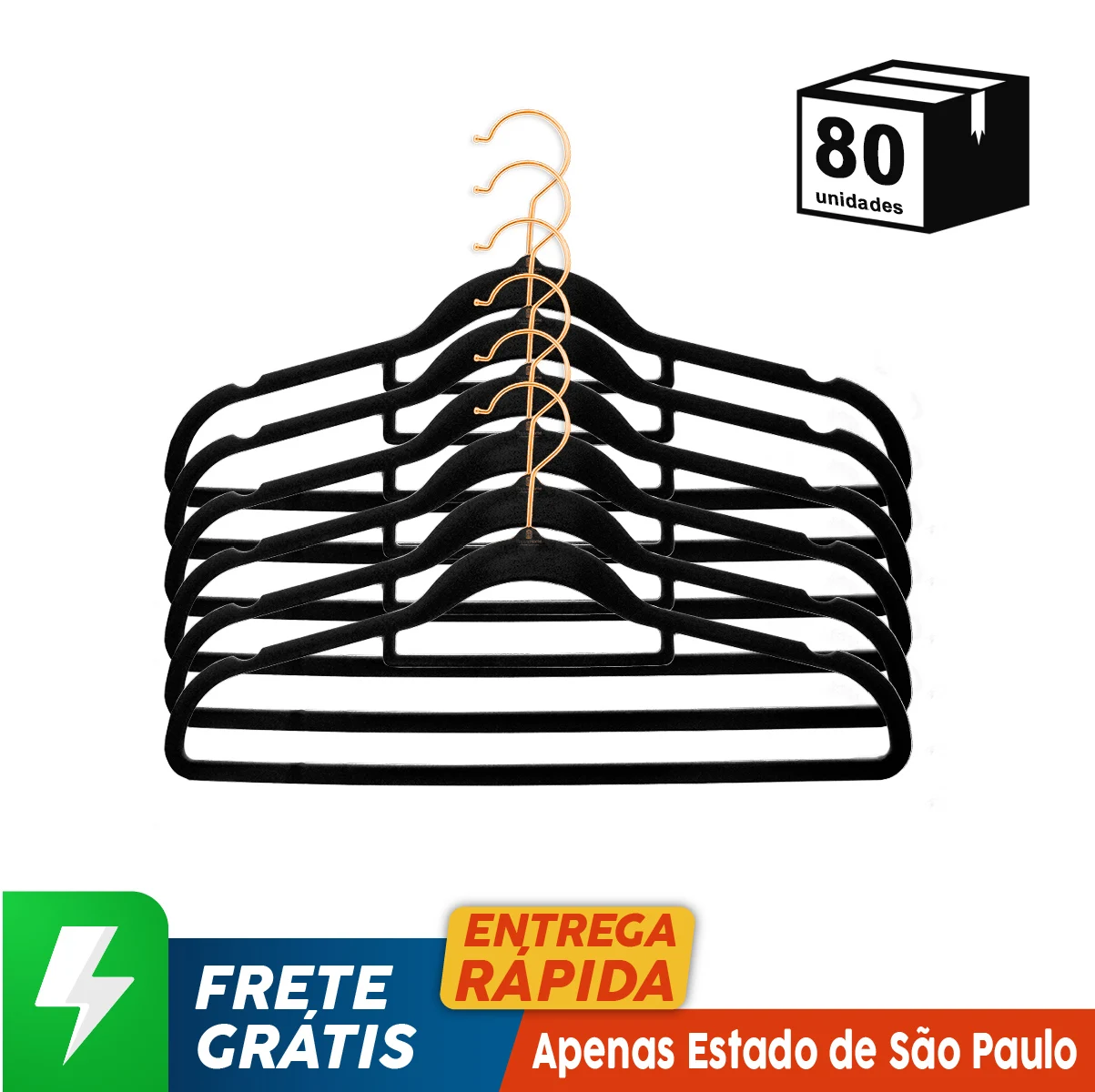 80 Unidades Cabide Veludo Ultrafino Alta Qualidade Moderno Gancho Cobre 360 ° Rotativo Organizador Roupas Rack Closet Armário