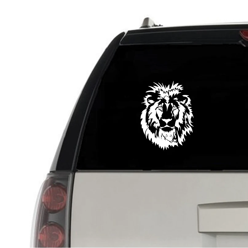 Lion Head Wall Decal Car Vinyl Wall Sticker Animal Poster Decoration For Boys Bedroom Living Room Office Home Laptop Decor