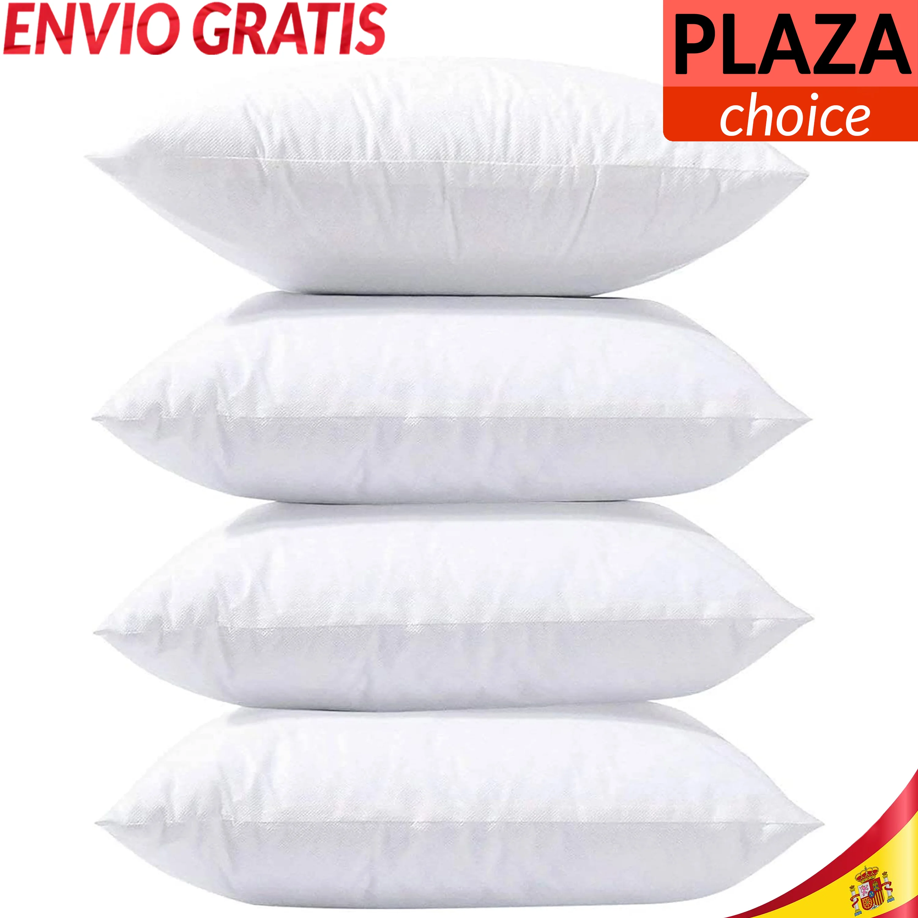 Relleno Cojin Pack 2 4 6 UDS Cojines Decorativos para Sofa Silla Cama Antialérgico de Fibra Hueca 40x40 45x45 50x50 60x60 30x50 40x60 50x70 A Elegir