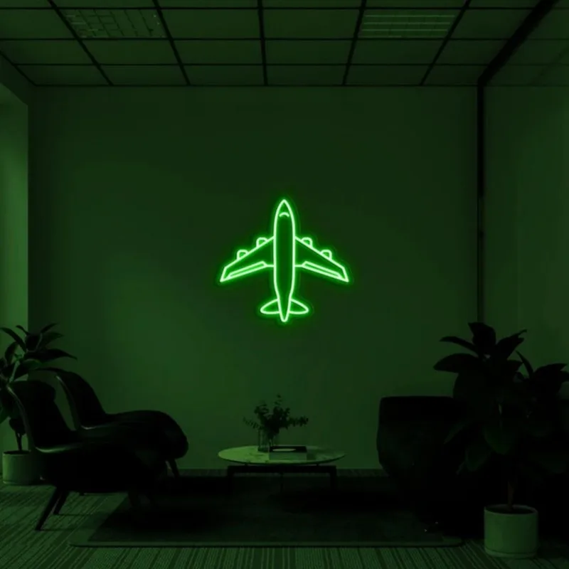 Imagem -04 - Sinal de Avião Personalizado em Neon Luminária no Neon para o Quarto Decoração de Parede do Quarto com Luz Led