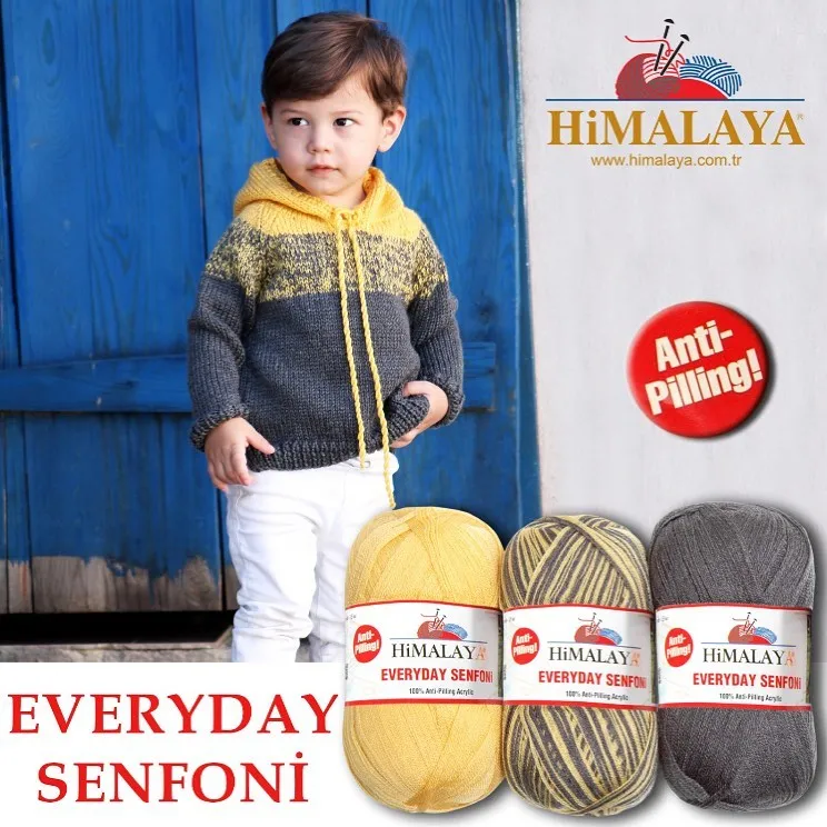 %100 Anti Pilling Yarn Hand Knitting Crochet Himalaya Everyday Senfoni 3x100g Colorful DIY Sweater Cardigan Baby Blanket Shawl