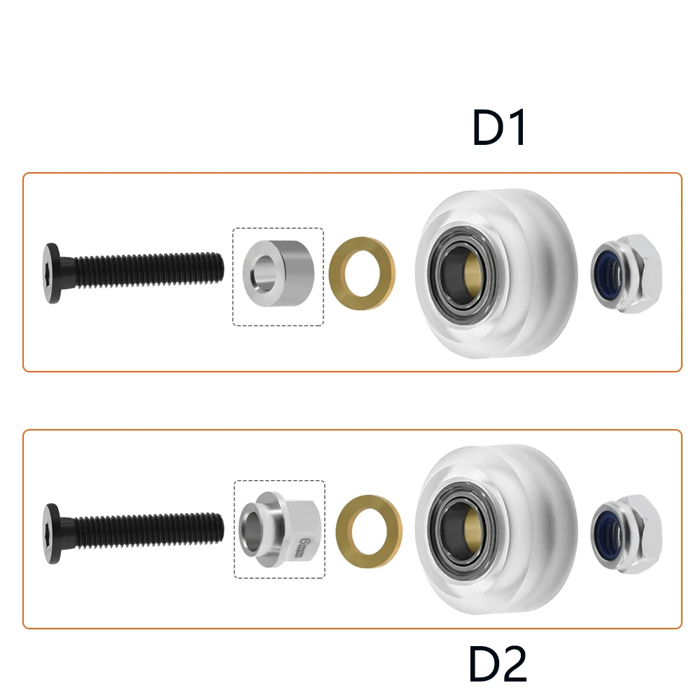 1Set Strong Solid pom wheel Kit Plastic wheel POM wheel V-type Idler Pulley for V-Slot rail OX CNC for 3d printer
