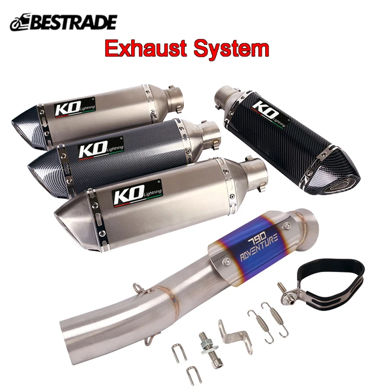 

Motorcycle Exhaust System 51mm Muffler Tube Midsle Connect Link Pipe Stainless Steel Modified For 790 Adventure 2020-2021