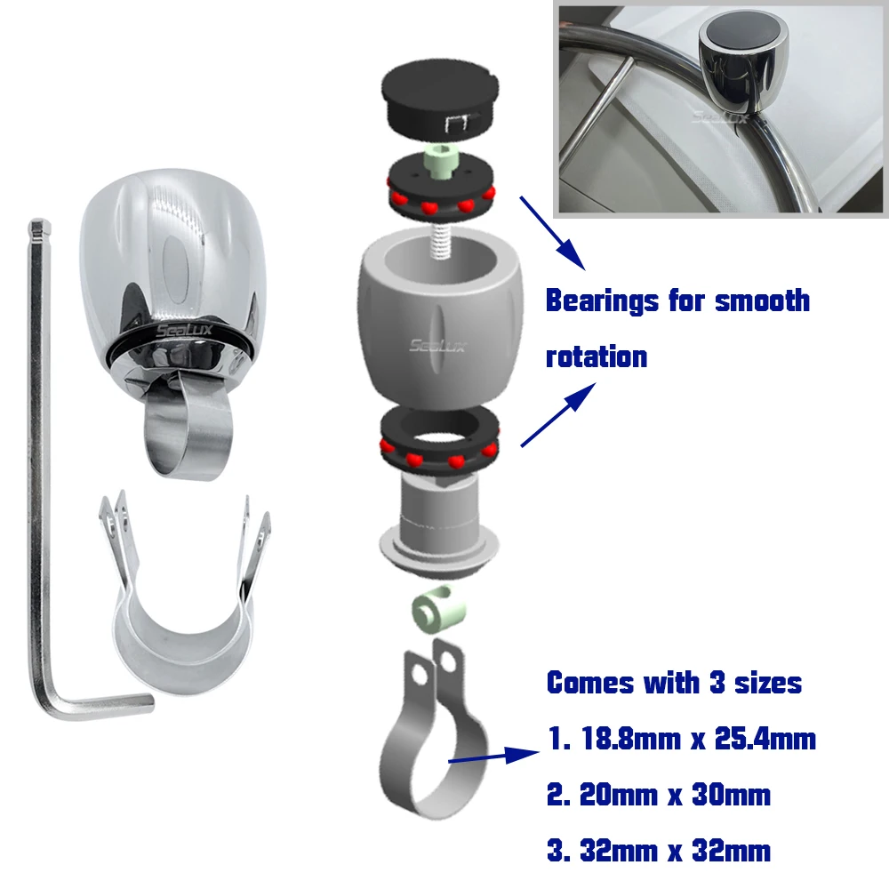 

Универсальная ручка рулевого колеса/сугицидной ручки с подшипниками и колпачком для ПК для автомобиля, грузовика, amd, лодки, морской ручки для колес