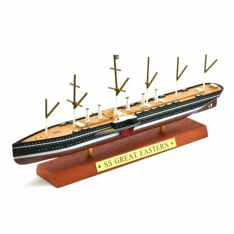 Atlas Editions, transatlantic SS Great Eastern 1858 J. Scott Russell & Co. U.K., scale 1:1250, Atlas Collections, miniature with Original packaging box, wooden Base and identification plate