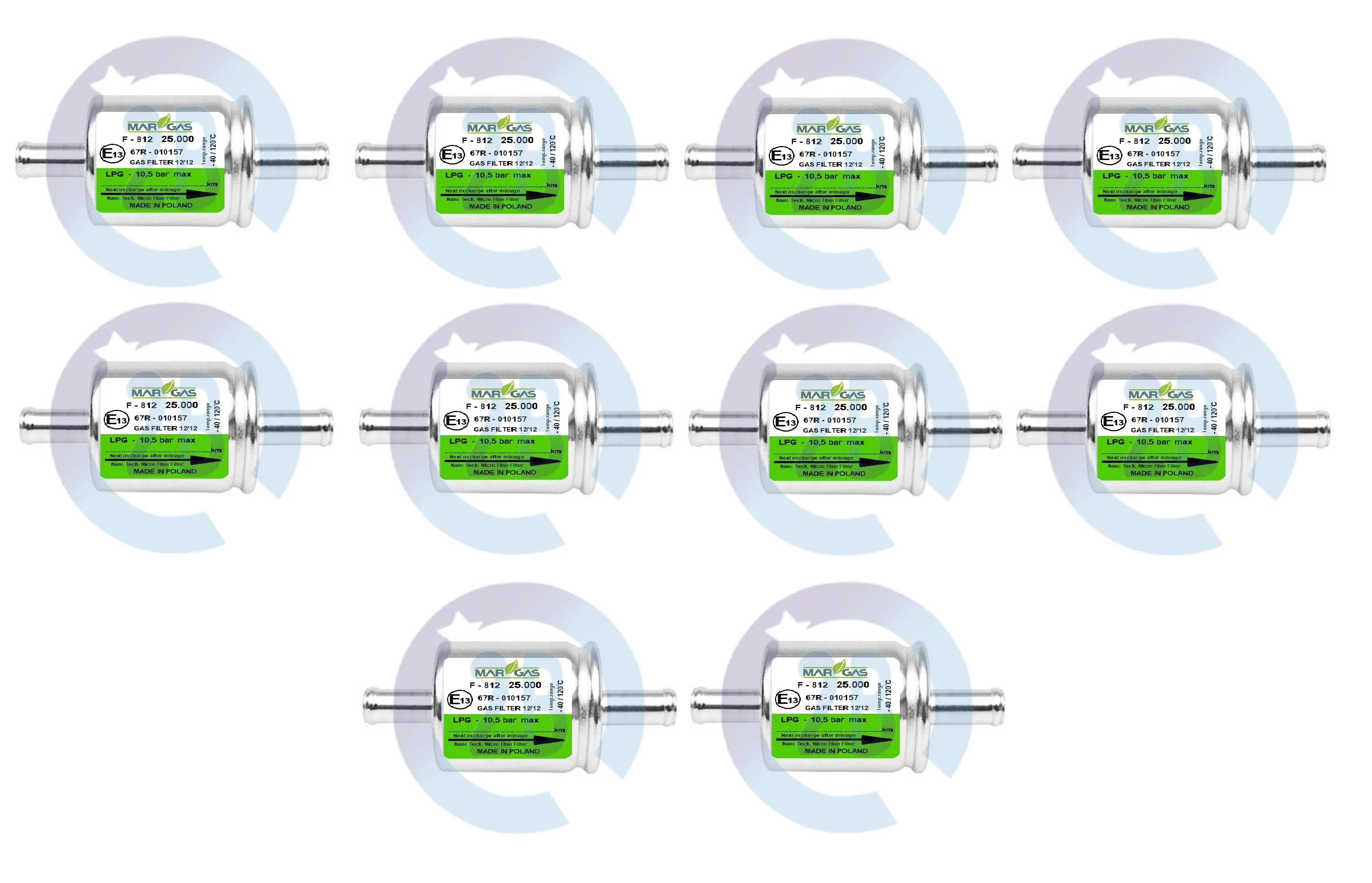 10 Pieces Micro Fiber LPG CNG GPL Filters Replace in every 25,000 km Zenit Digitronic EuropeGas Stag KME Atiker Type