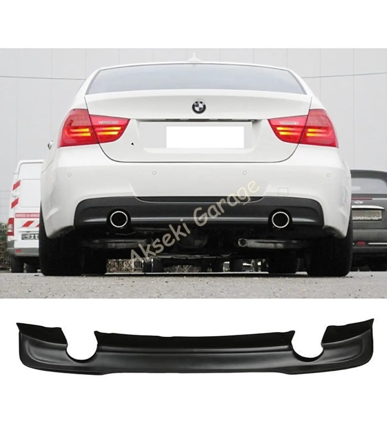 

For BMW E90 2005-2011 Plug & Use M Buffer Double Outlet Diffuser - Body Kİt Spoiler Side skirts