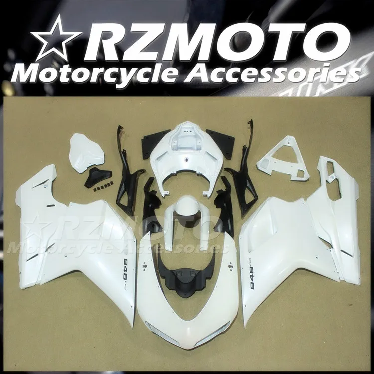 

4Gifts New ABS Motorcycle Fairings Kit Fit for Ducati 848 1098 1198 evo 2007 2008 2009 2010 2011 2012 Bodywork Set Pearl White
