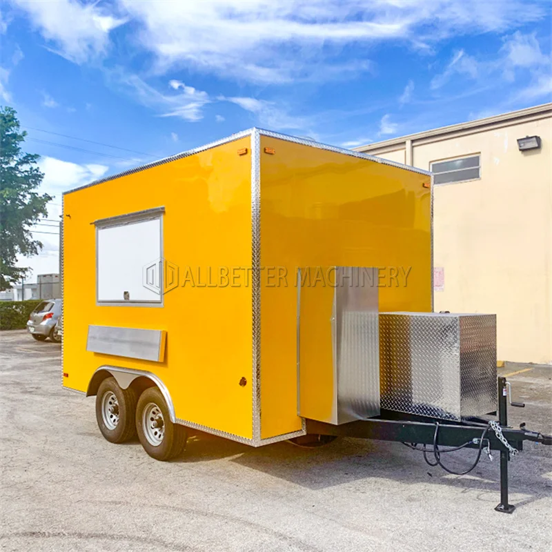

Allbetter Street Fast Food Trucks Mobile Food Trailer for Sale Break Fast Snack Ice Cream Shop Customized Full Kitchen Equipment