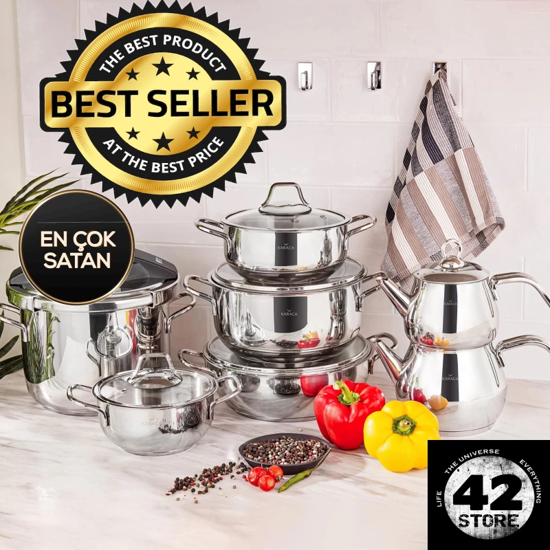 Karaca Cookware Set Steel Sofya 13 Pcs High Quality