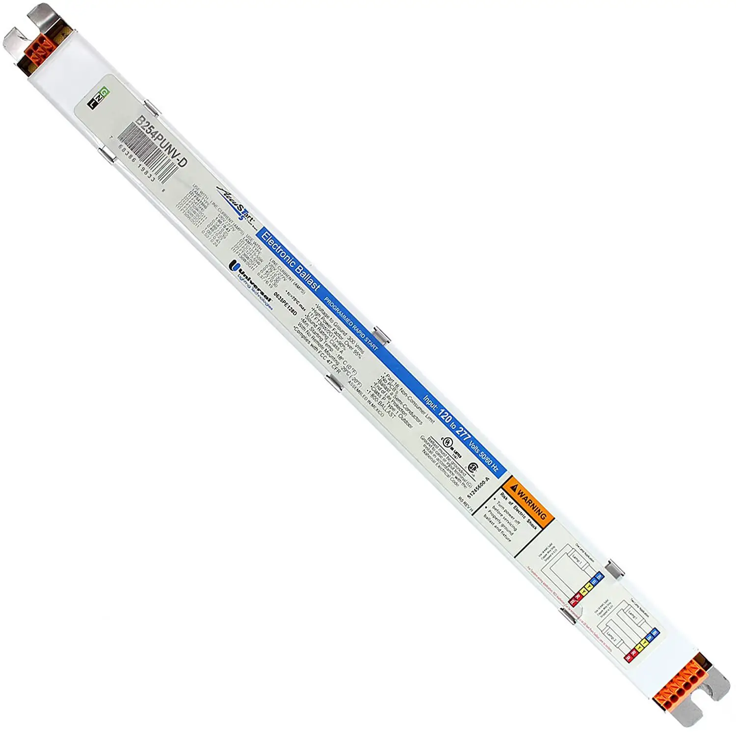 AccuStart B254PUNV-D - 2 Lamp Fluorescent Ballast - F54T5/HO - 120/277 Volt - Rapid Start - 1.0 Ballast Factor