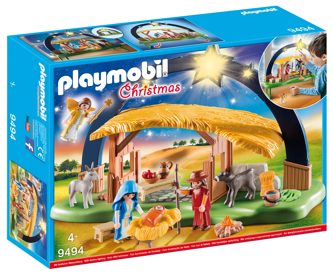 Playmobil Illuminating Nativity Manger, 9494, Christmas, portal, original, toys, kids, girls, gifts, collector, figures, dolls, shop, with box, new, man, woman