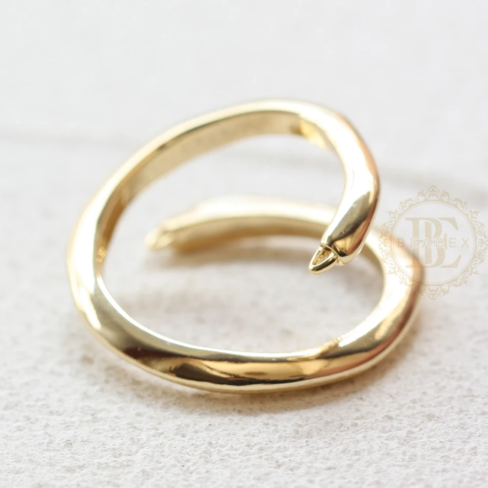 One Piece Premium Plated Solid Brass Bling Ring Base - Finger Ring - Adjustable - 22xmm (4739C)