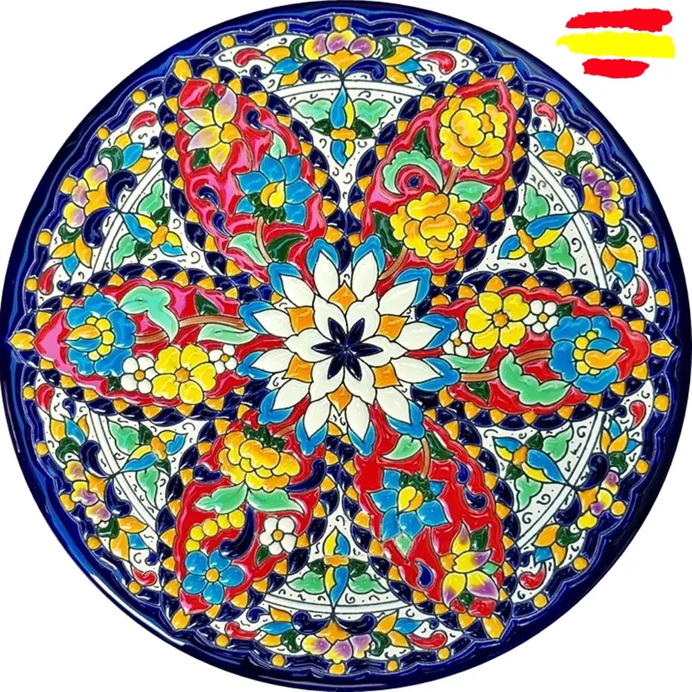 Ceramic Plate 24 cm/9,5 inch diameter - ceramics glazed up handmade - made in Spain - MIJASCERAMIC - ARTECER -