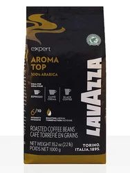 Chicchi di caffè Lavazza Aroma Top 100% fagiolo Arabica In confezione da 1 Kg certificazione Rainforest Alliance