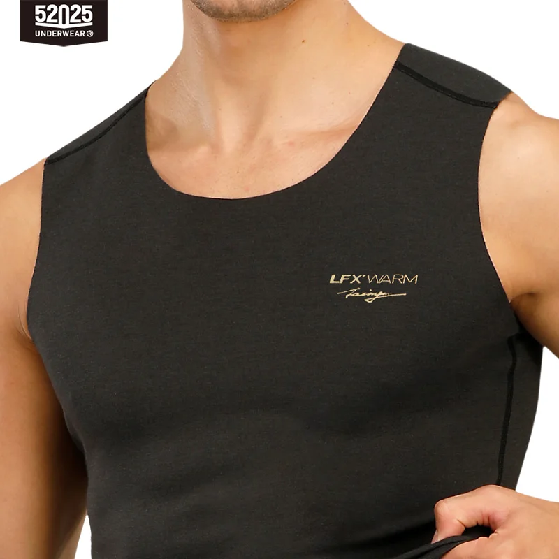 52025 Men Thermal Vest with Merino Wool Sleeveless Top Seamless Soft Comfortable Warm Thermal Undershirt Men Thermal Top Vest