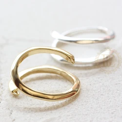 DIY Supply-One Piece Premium Plated Solid Brass Finding Bling Ring Base - Finger Ring - Adjustable - 22xmm (4739C)