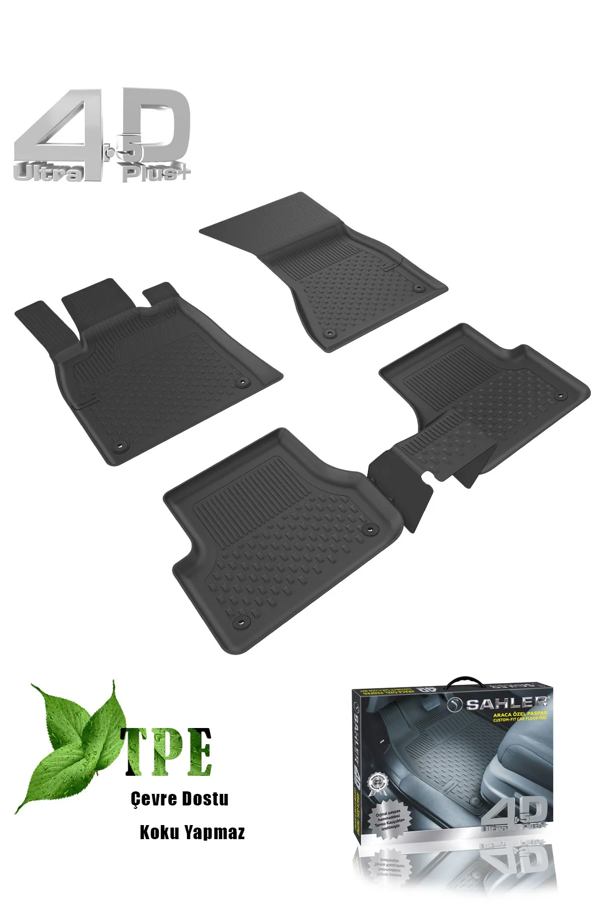 

Car Floor Mats for Audi A7 A6 A5 A4 A3 A3HB Q2 Suitable for models Mat Mop Liner 4.5D Molded Black Fits