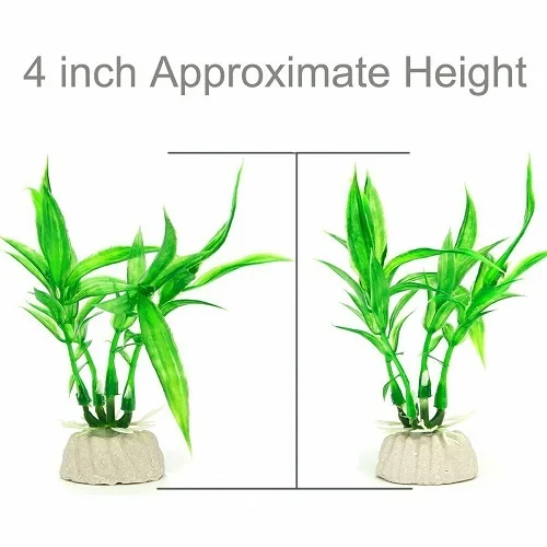 Aquarium artificial plants. 4 pcs quality made decorative 3 pcs green 1 pcs red nearly 11 cm long