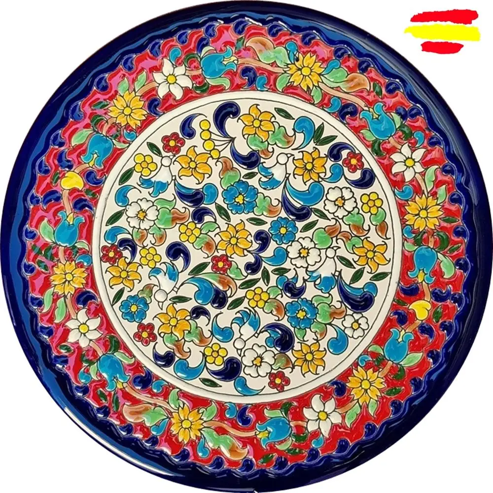 Ceramic plate 24 cm/9,5 inch diameter - Ceramics glazed up handmade - Made in Spain - MIJASCERAMIC - ARTECER -