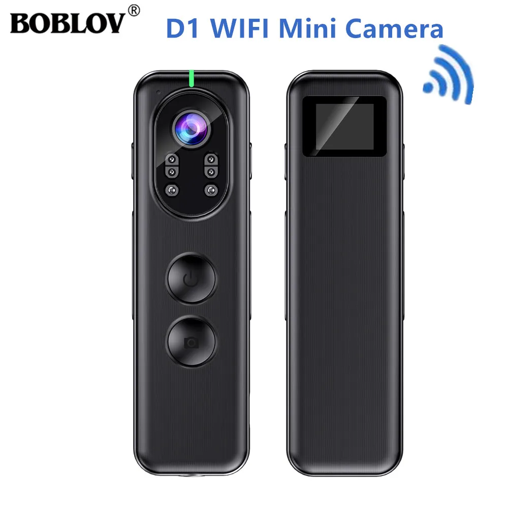 

BOBLOV D1 Small Body Camera WiFi Night Vision Body Camera1080P LED Screen Mini Camera Dash Cam Small Camcorder Pocket DVR Record