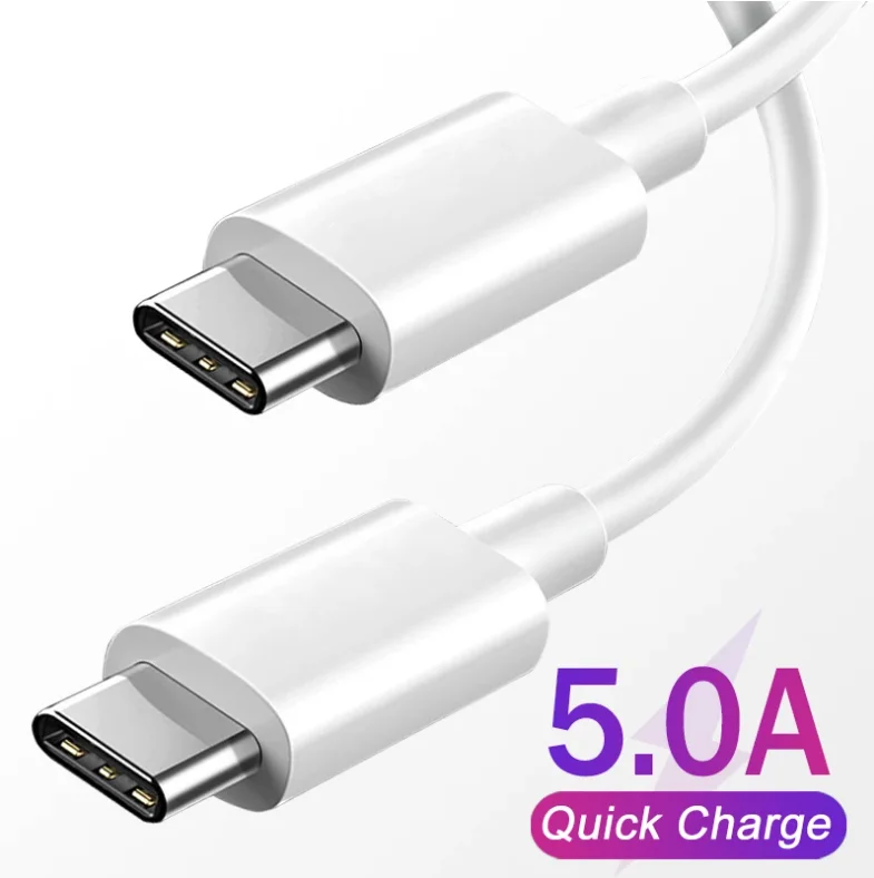 USB Type-C to USB Type-C Cable, PD 5A fast charging phone charger, USB-C Cable for Huawei, Samsung S20, Xiaomi, Macbook, iPad Pro, 100W