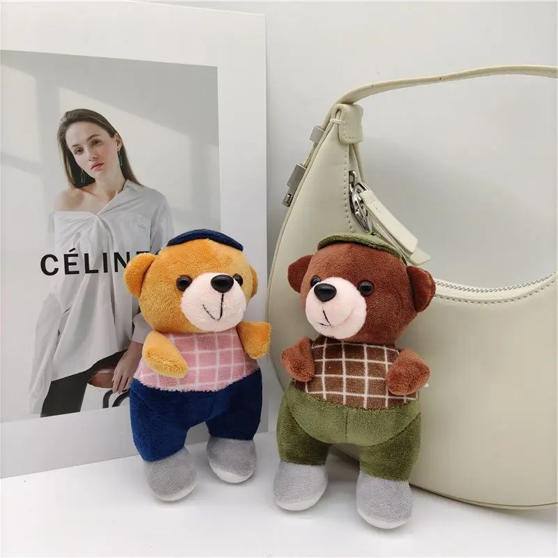 15CM Plush Keychain Bear Charms Doll Pendant Car Key Chain Cartoon School Bag Pendant Accessories  Stuffed Toy Key Ring kawaii