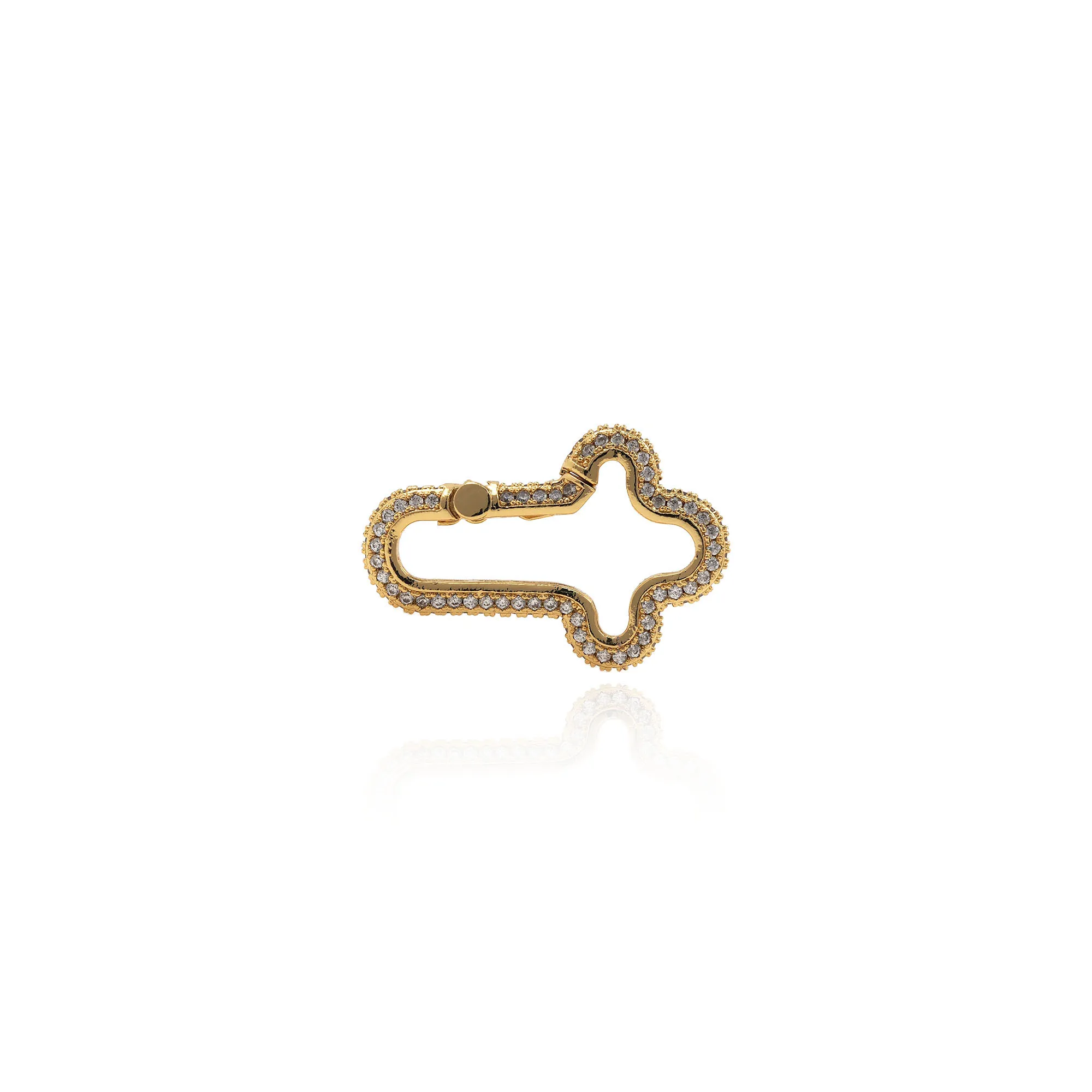 Gold Filled Tote Clasps Micropaved Zircon Spring Cross Ring Clasps Clips Carabiners Wallets Carabiners Bag Accessories