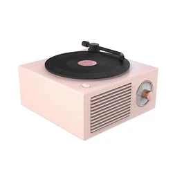 Turntable Speaker USB Bluetooth-compatible V5.0 Vinyl Record Player Stereo Vintage Portable Speaker