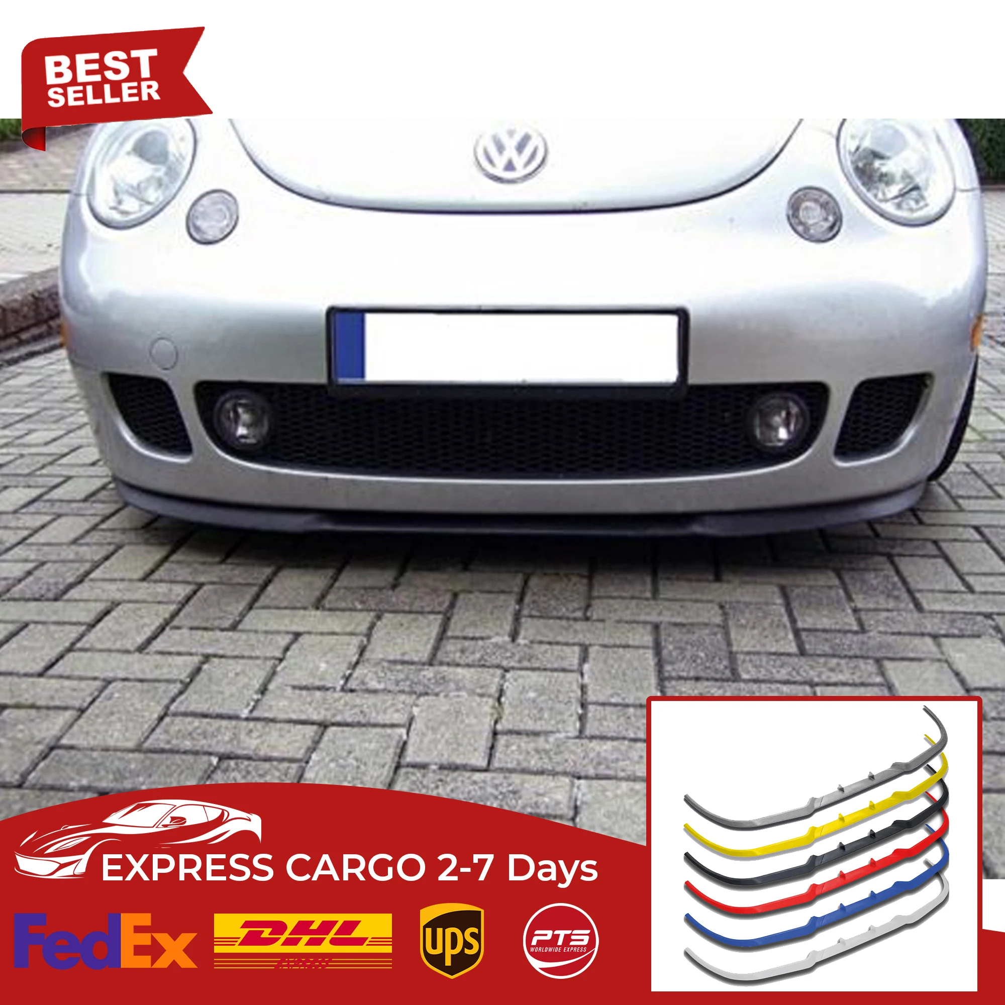 For VW Volkswagen New Beetle CUPRA R FRONT SPOILER BUMPER LIP Euro Spoiler Lip Universal 3 pcs Body Kit