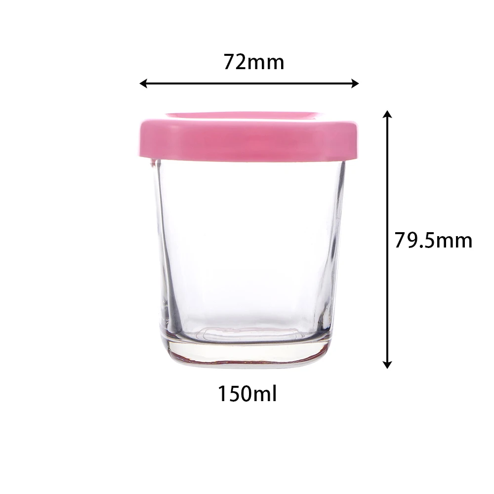 Mini Yogurt Jars Reusable 5 oz Glass Favor Pudding Jars with Lids Glass Dessert Cup Home Wedding Baby Food Storage Containers