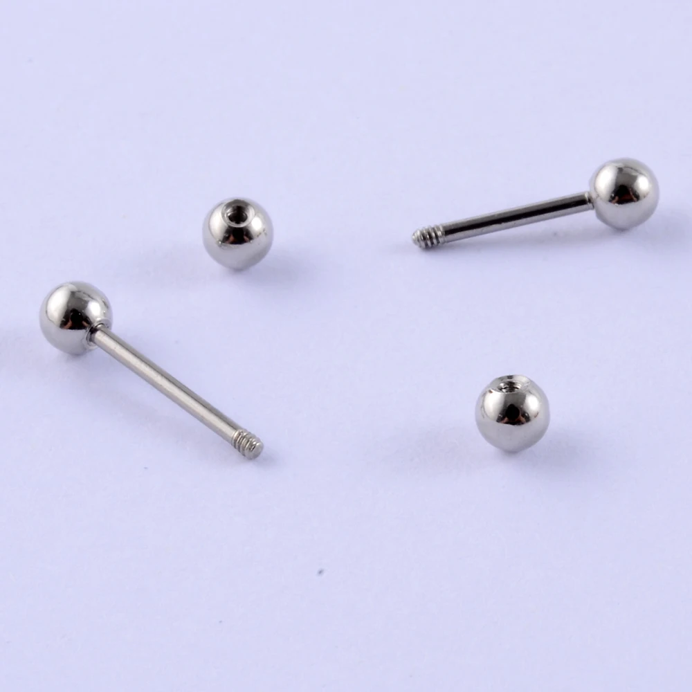 Stainless Steel Ear Tragus Cartilage Piercing Silver Color Ball Earring Conch Ear Lobe Stud Helix Cartilage Piercing Jewelry