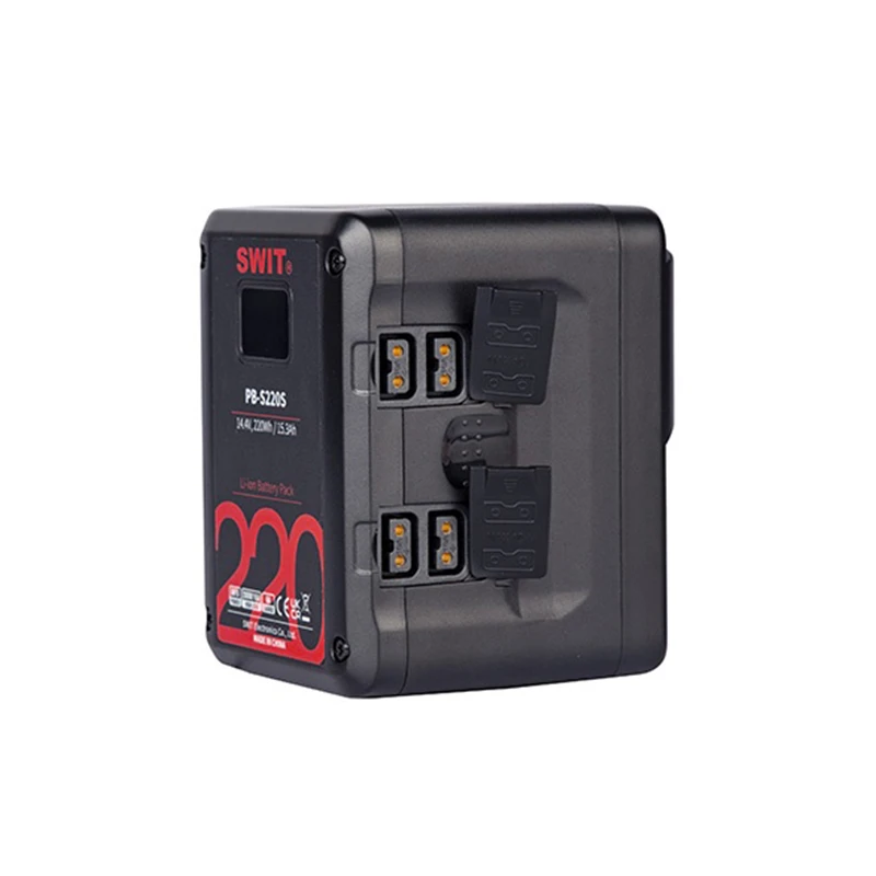 SWIT PB-S220S 220Wh Multi-sockets Square Digital V Mount Battery For Cine-cameras, At Least 200W, 16A Constant Load, 4× D-tap