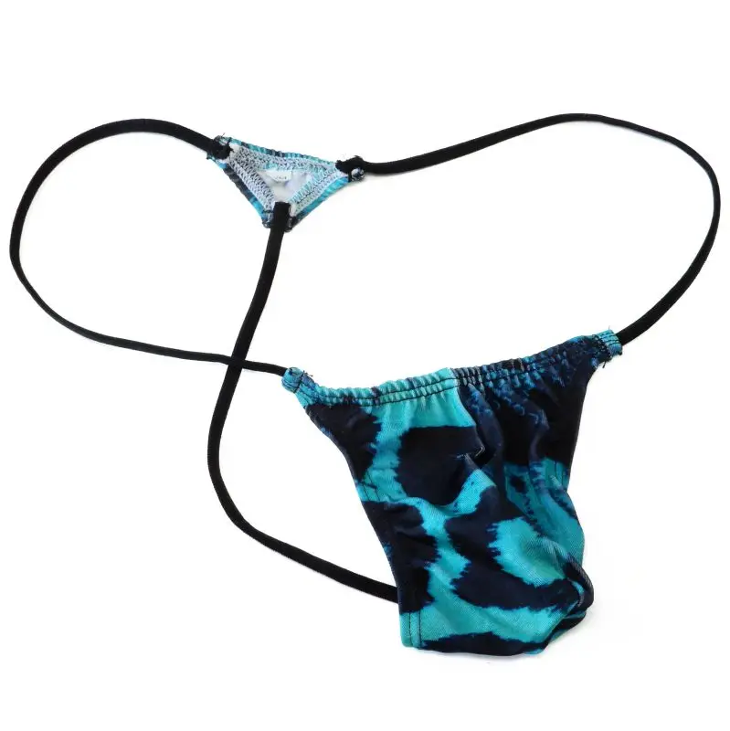 Mens Small  Contoured Pouch Triangle back Thong G4504 Camo Tiger prints