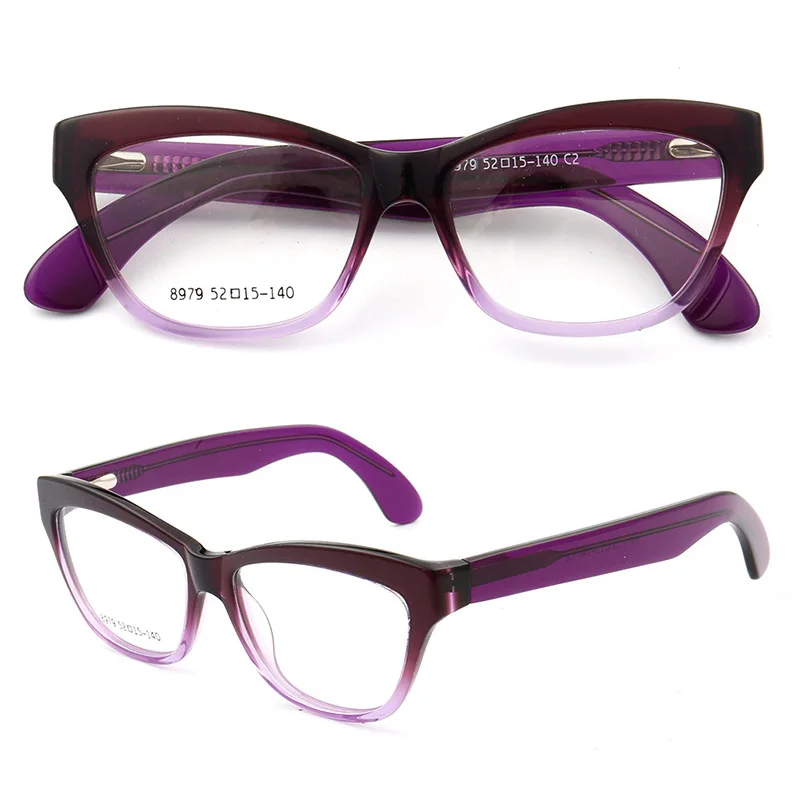 Retro Women Cat Eye Eyeglass Frames for Women Square Optical Glasses Frames Full Rim Spectacles Prescription Eyewear Red Purple