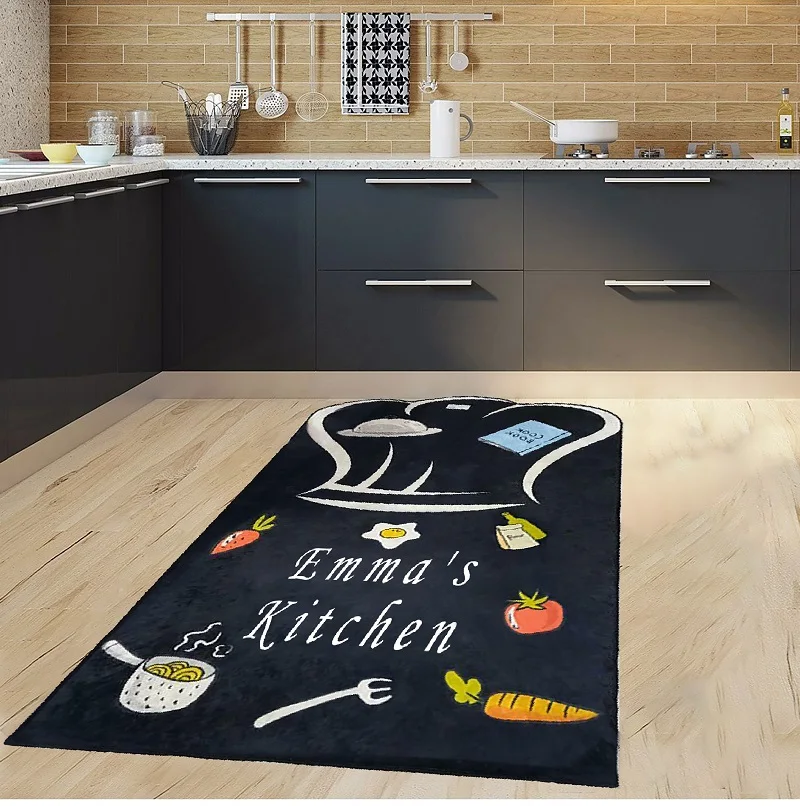 My Kitchen Concept Personalized Antibacterial Non Slip Leather Base Kitchen Carpet Rug Runner