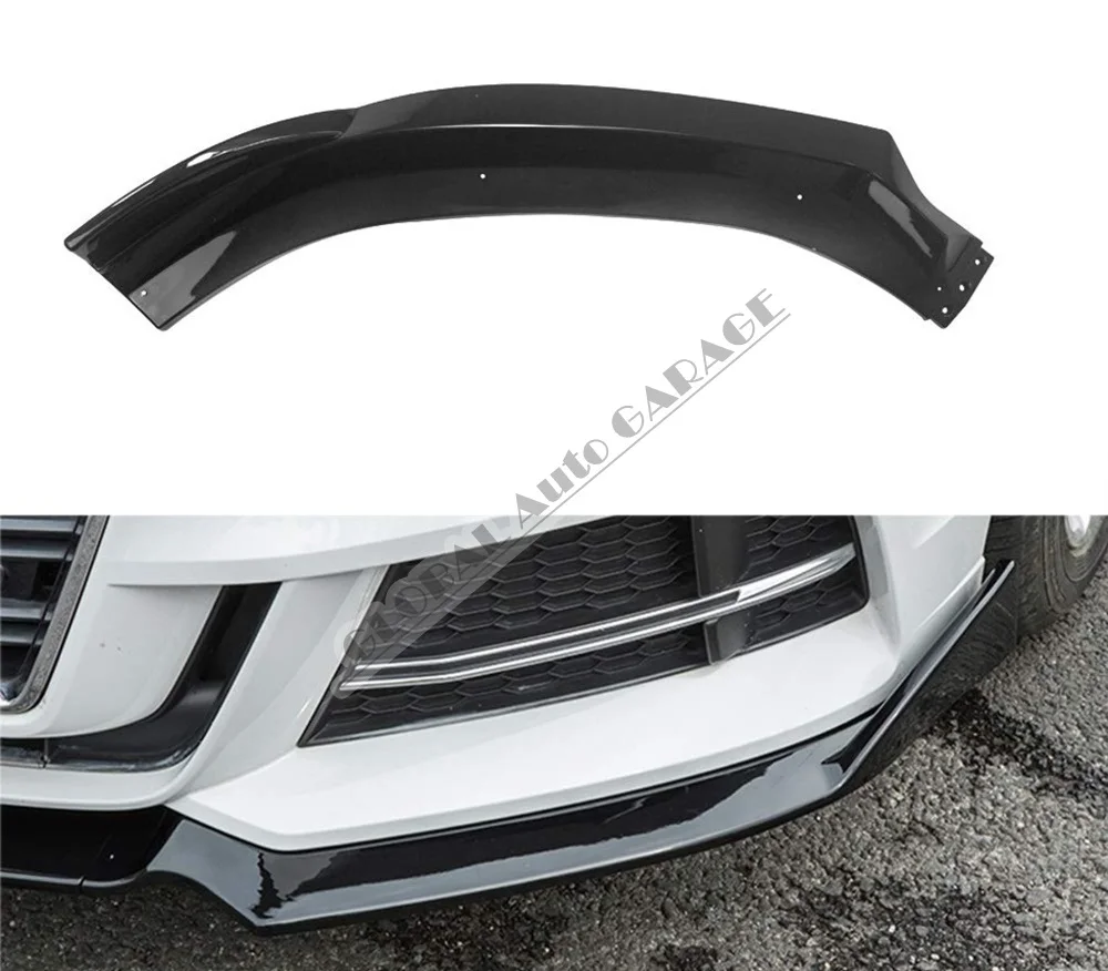 For Audi A3 S Line Front Bumper Attachment Lip 2010-2020 Piano Glossy Black Splitter Diffuser Universal Spoiler Bumper