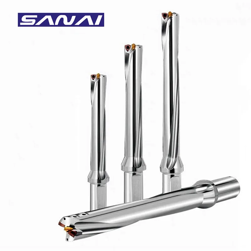 SANAI Fast U Drill 6D 8D WPD Series CNC Lathe Indexable Deep Drilling Bit for Carbide Inserts WCMX WCMT with Position Fix Drill