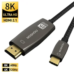 MOSHOU USB C to HDMI 케이블, USB C to HDMI 어댑터, USB-C HDMI 썬더볼트 3 컨버터, 맥북, 삼성용, 8K, 60Hz, 4K, 120Hz