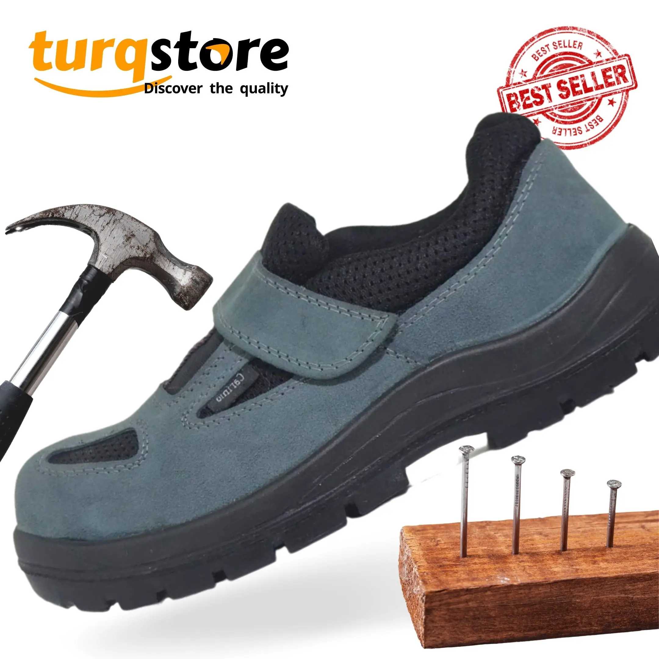 Turqstore – chaussures de sécurité indestructibles Ryder pour homme et femme, chaussures de travail à embout en acier, bottes anti-perforation, légères et respirantes