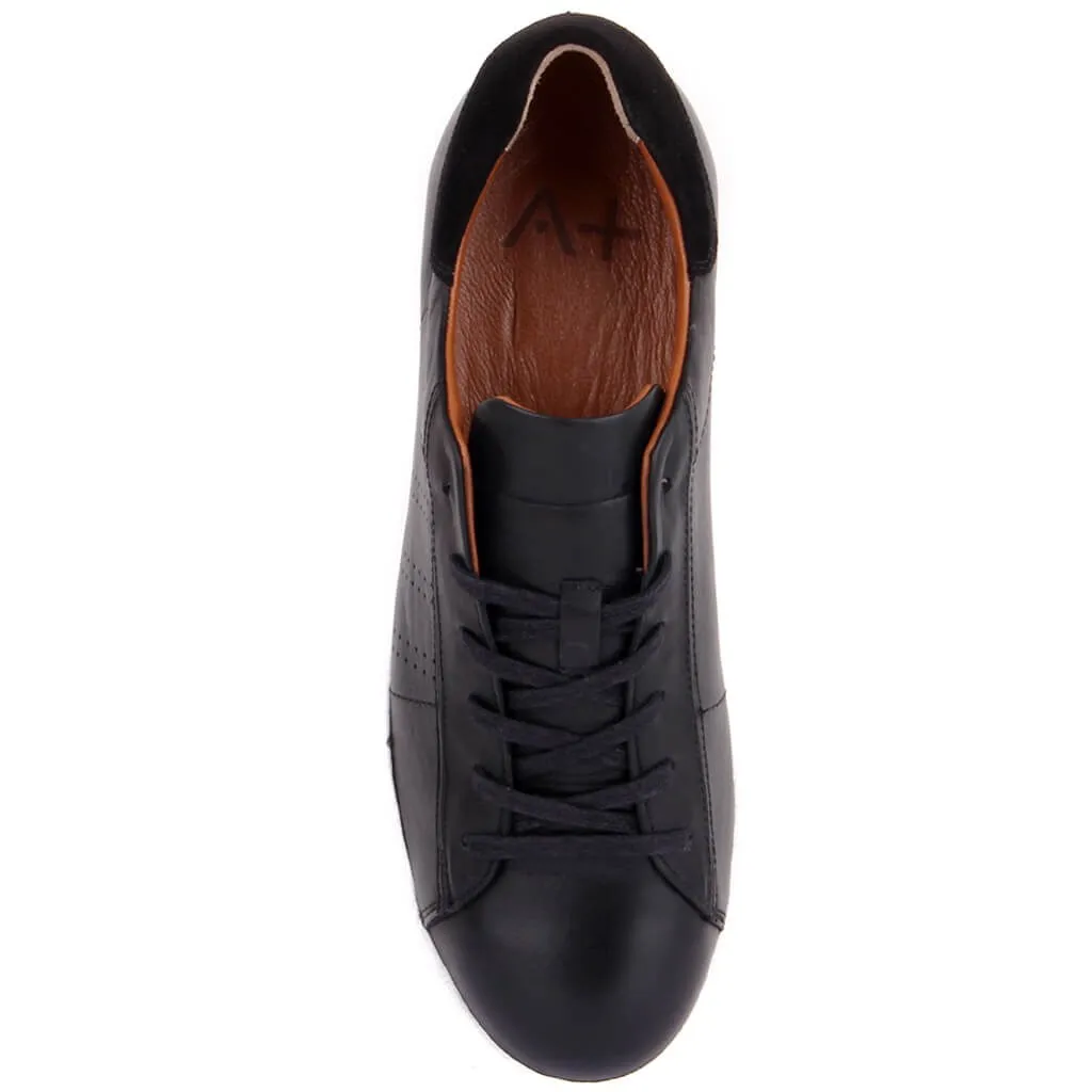 Segel-Lakers Schwarz Leder Männer Sneaker